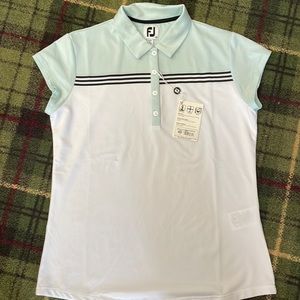 Cap Sleeve Color Block Women white and sky FootJoy golf